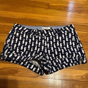 y2k low rise seahorse navy and white microshorts